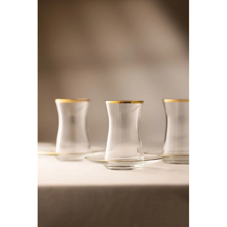 Hermia Concept 'Avantgarde - Gold' Teegläser-Set (12-teilig), Gold, 12 x 12 x 1,7 cm – Bild 2