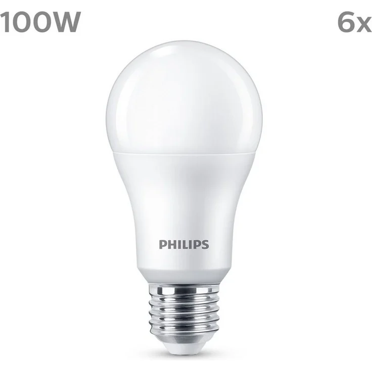 Philips LED E27 Lampen 6-er Pack (100 W), matte LED Lampen mit warmweißem Licht, energiesparende LED Beleuchtung mit langer Nutzlebensdauer – Bild 3