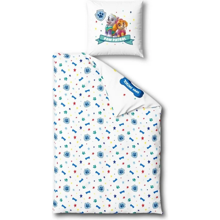 MTOnlinehandel Kinderbettwäsche Paw Patrol in 135x200+80x80 cm Biber/ Flanell, 100% Baumwolle, 2 teilig, Geschenkidee für Mädchen, kuschelig, weich für Herbst und Winter – Bild 2