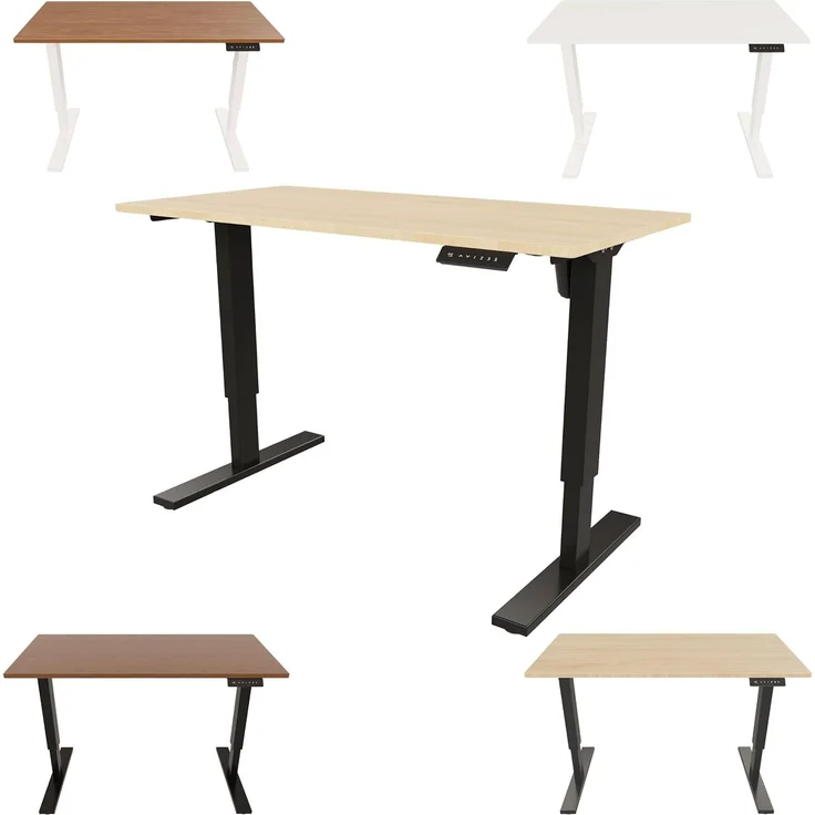 Bisley E-StarterTech elektrisch höhenverstellbarer Schreibtisch 140x80 cm in weiß - Elektrischer Tisch höhenverstellbar mit Memory-Funktion, EST251408-396-005 – Bild 7