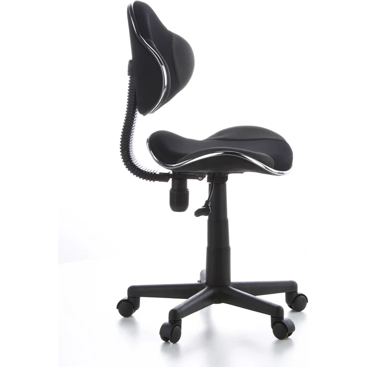 hjh OFFICE 634120 Kinder Schreibtischstuhl KIDDY GTI-2 Stoff Schwarz/Grau ergonomischer Jugenddrehstuhl höhenverstellbar – Bild 4