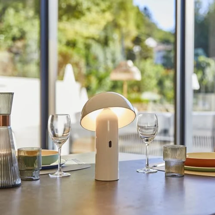 LUMISKY Tischleuchte Tod White, kabellose LED-Nachttischlampe mit dimmbarer Warmweiß-Beleuchtung, 5 Stunden Akkulaufzeit, schwenkbarer Kopf, 28 cm hoch, weiß – Bild 3