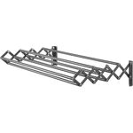 mDesign Wäscheständer Wäscheleine Wandmontage ausziehbar Metall Dunkelgrau