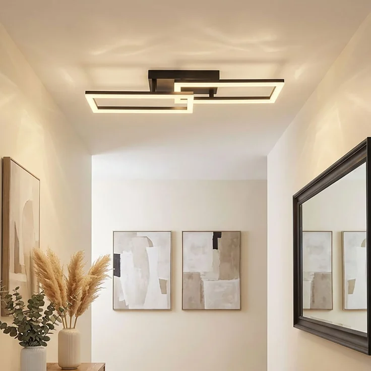 LED Deckenleuchte, schwarz, opal, L 61,4 cm – Bild 4