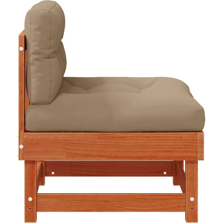 vidaXL Garten Mittelssofa Massives Kiefernholz Wachsbraun 865431 – Bild 5