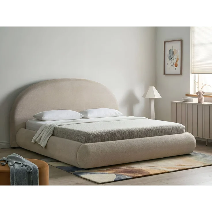 Bett mit Stauraum Stoff GRASSE 180x200 cm Hellbeige – Bild 3