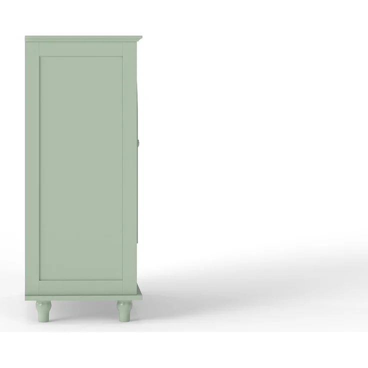 Sideboard B 38 x T 71 x H 93,5 cm aus MDF in Minzgrün mit gewölbten Glastüren und Schublade – Bild 7