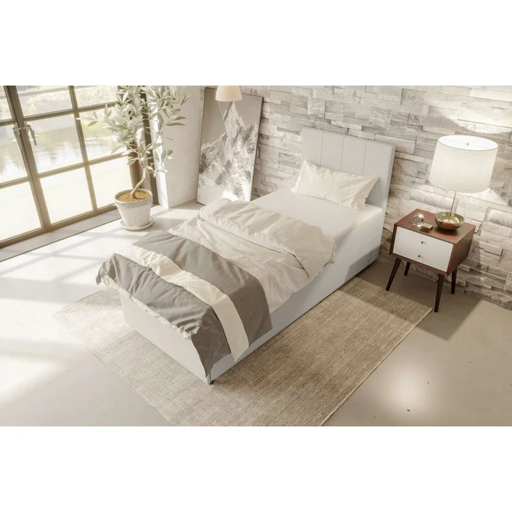 99rooms Kira Mini Boxspringbett Cordstoff POSO Greige 120x200 cm – Bild 2
