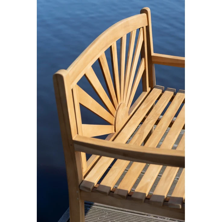 Teakholz Gartenbank Sonne 120 cm – Bild 8