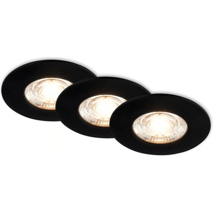 Briloner LED-Einbauleuchten Kulana Mini 3er Set Mini 3,6W 350lm schwarz