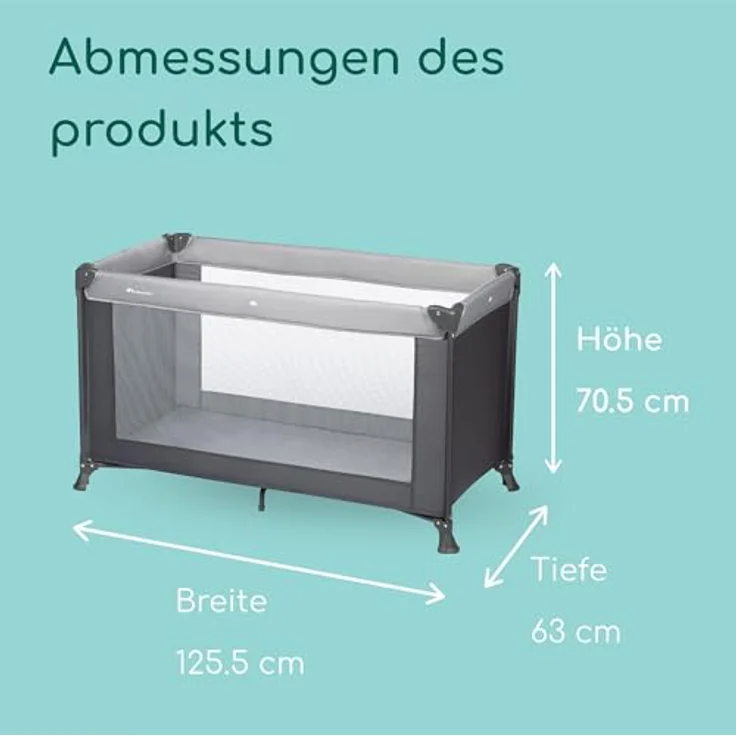 BEBECONFORT Soft Dreams, Reisebett Baby, 0–3 Jahre (0–15 kg), leichtes Reisebettchen, Matratze aus Holzfasern & Schaumstoff (60x120 cm), Tragetasche, kompakt zusammenklappbar, Tinted Graphite – Bild 7