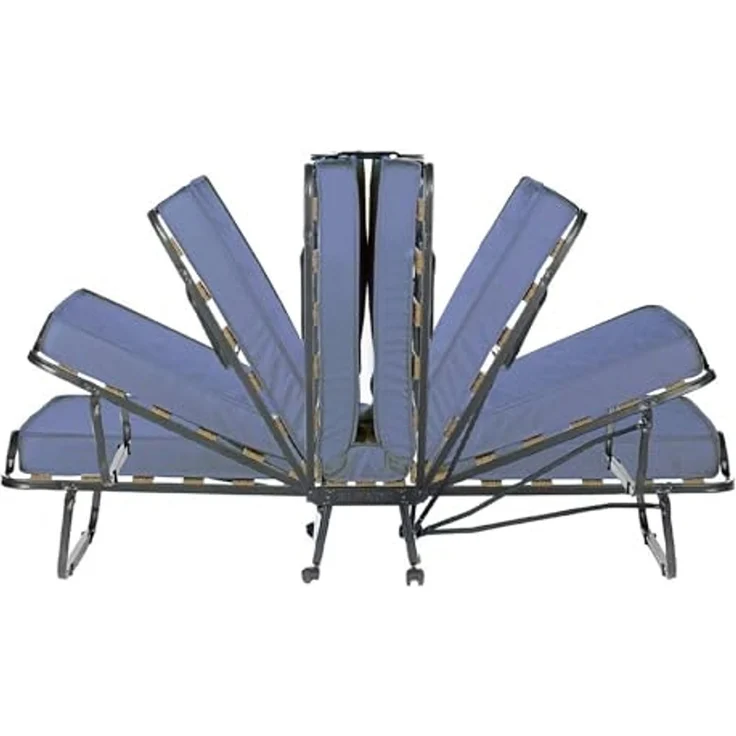 Talamo Italia - Klappbett Venera, Feldbett mit 15 Lattenrosten, inklusive Matratze, platzsparendes Kinderbett, 100% Made in Italy, 80 x 190 x 39 cm, mit Hülle – Bild 5