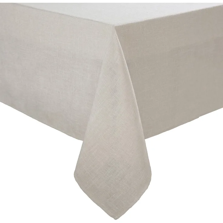 Laura Ashley Harper Luxuriöse Glatte Stoff-Tischdecke für formelle oder legere Abendessen, Urlaub, Bankett, Hochzeit oder Party, 152,4x213,4 cm, Elfenbeinfarben