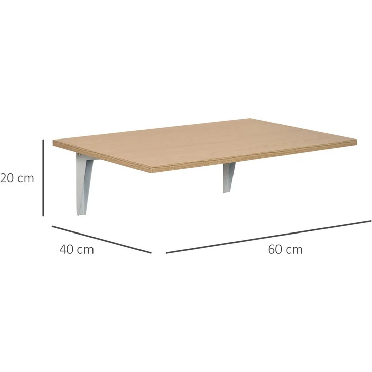 JARDJ Wandklappbarer Klapptisch aus Holz, platzsparend für Küche, Esszimmer, Schlafzimmer, 60 x 40 x 20 cm, Natur – Bild 4