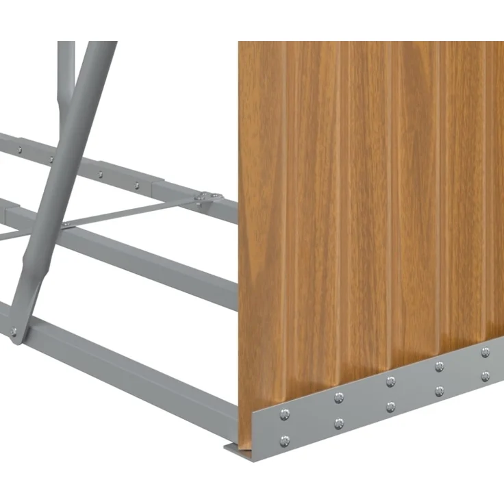 vidaXL Kaminholzunterstand Holzoptik 180x45x100 cm Verzinkter Stahl 364584 – Bild 7