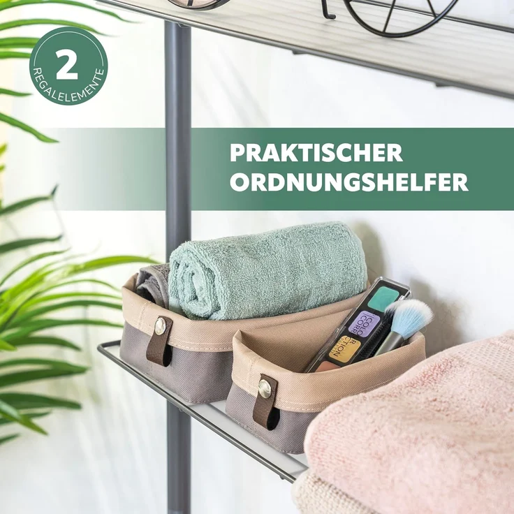 bremermann Teleskopregal 2 Körbe, 2 Ablagen, Waschmaschinenregal bis max. ca. 290 cm – Bild 5