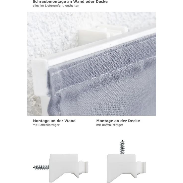 Lysel Outlet Raffrollo grau, transparent mit Schnurzug (B x H) 140cm * 170cm – Bild 4