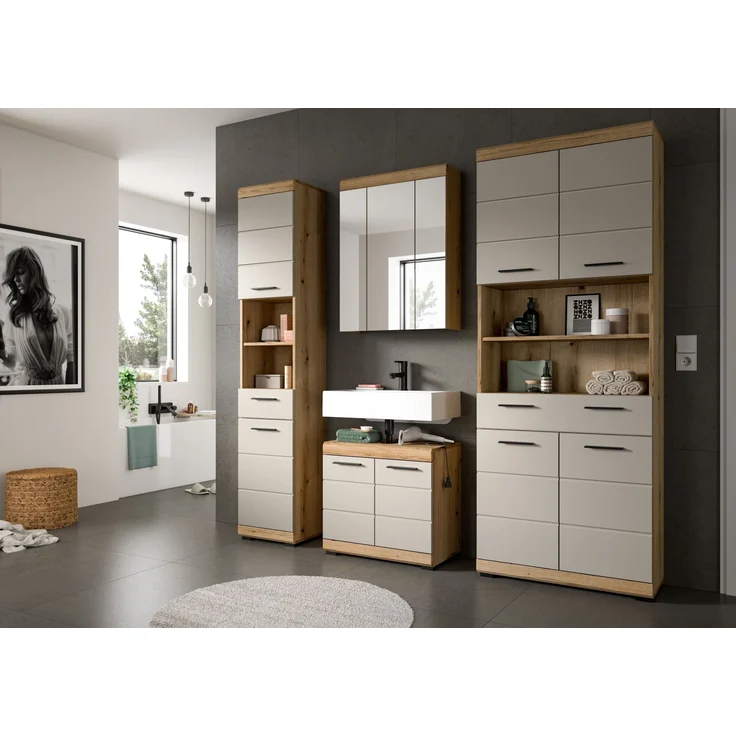 Badezimmer-Set >Scout< in Evoak Oak / Kaschmir - 201x191x34cm (BxHxT) – Bild 5