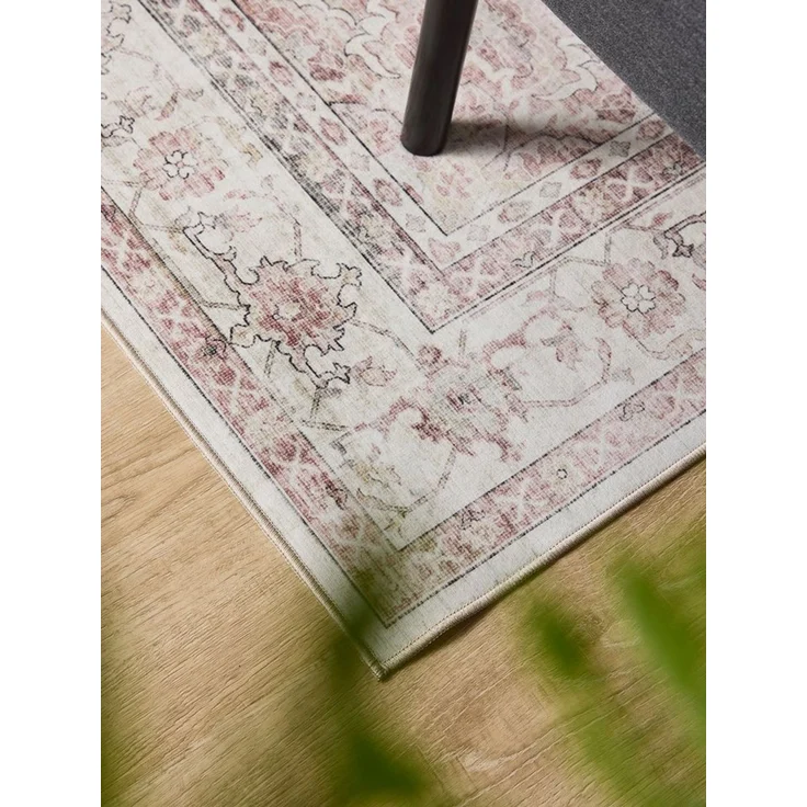 Interiyou Teppich Gent, Rund, Höhe: 5 mm, Vintage Kurzflor für Wohnzimmer, Schlafzimmer, waschbar, pflegeleicht – Bild 3