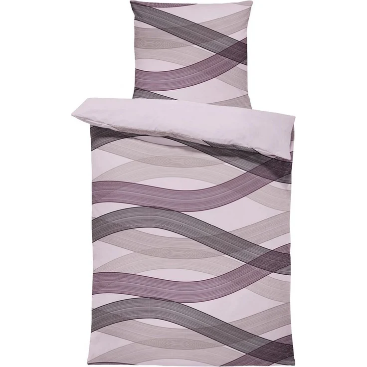 One Home Bettwäsche Winter Biber Baumwolle Cozy, Flanell, 2 teilig, modern geschwungen, kuschelig flauschig warme weiche Baumwolle Biber – Bild 1