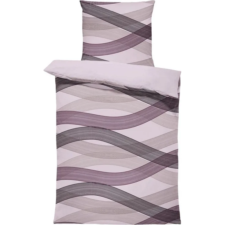 One Home Bettwäsche Winter Biber Baumwolle Cozy, Flanell, 2 teilig, modern geschwungen, kuschelig flauschig warme weiche Baumwolle Biber