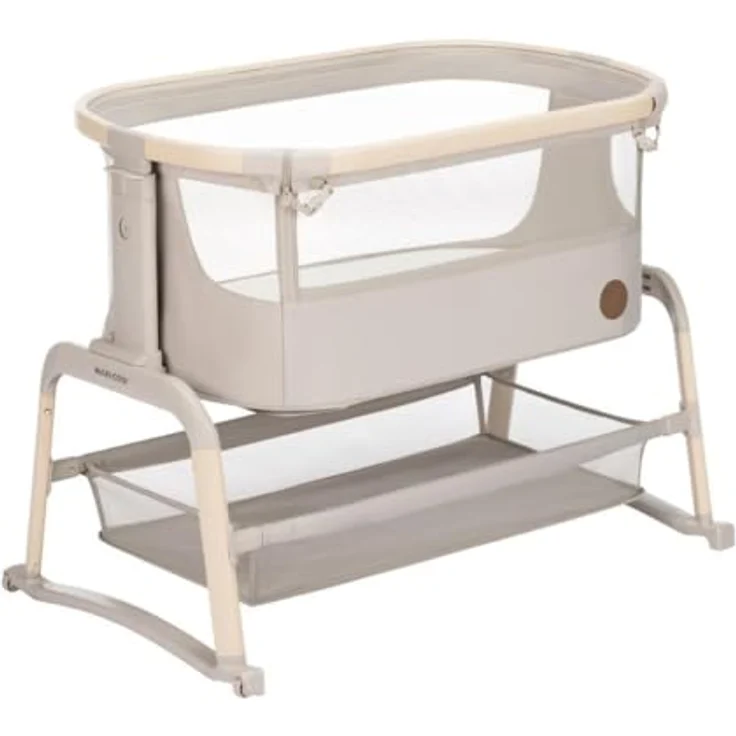 Maxi-Cosi Iora Air 2-in-1 Beistellbett mit Schaukelfunktion, atmungsaktive Stoffe, klappbar, inkl. Matratze & Reisetasche - Classic Beige Eco FR – Bild 2