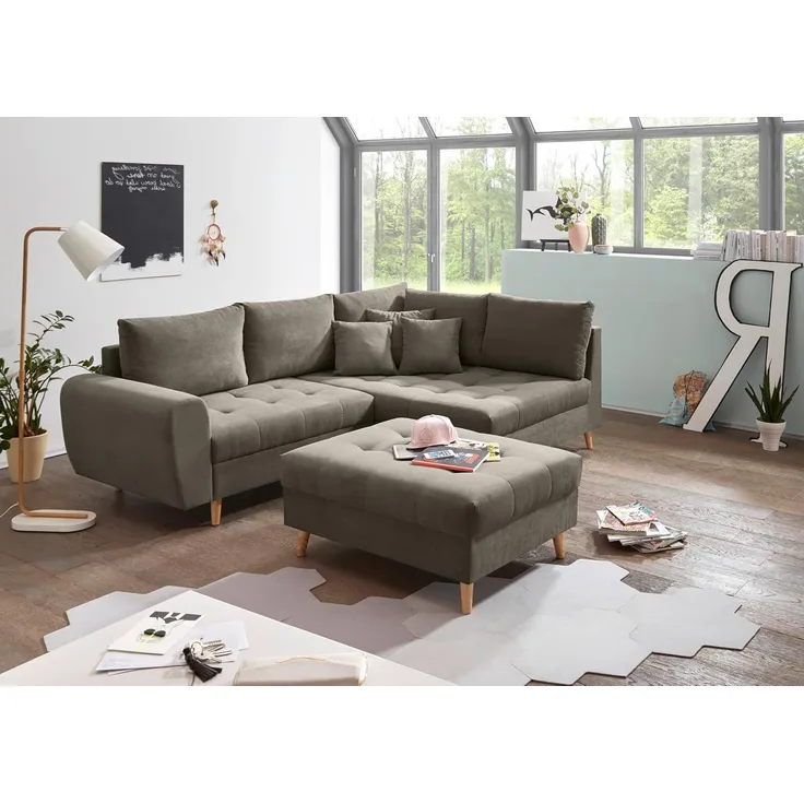 Alice Ecksofa von Ed Exciting Design – Beidseitig Bestellbares Sofa mit Hocker in Verschiedenen Farben