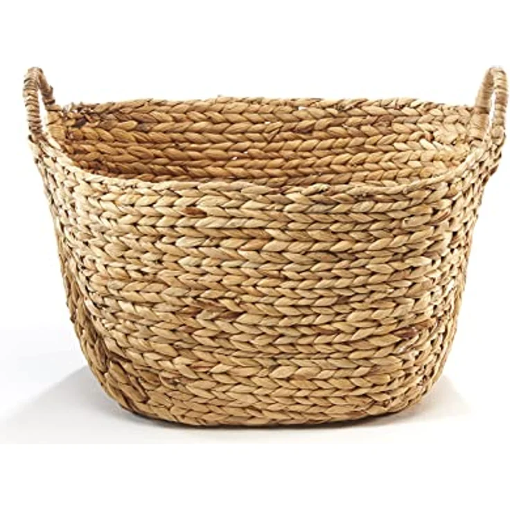 Kobolo Aufbewahrungskorb Korb aus Wasserhyazinthe mit Griffen 56x40x41cm – Bild 3