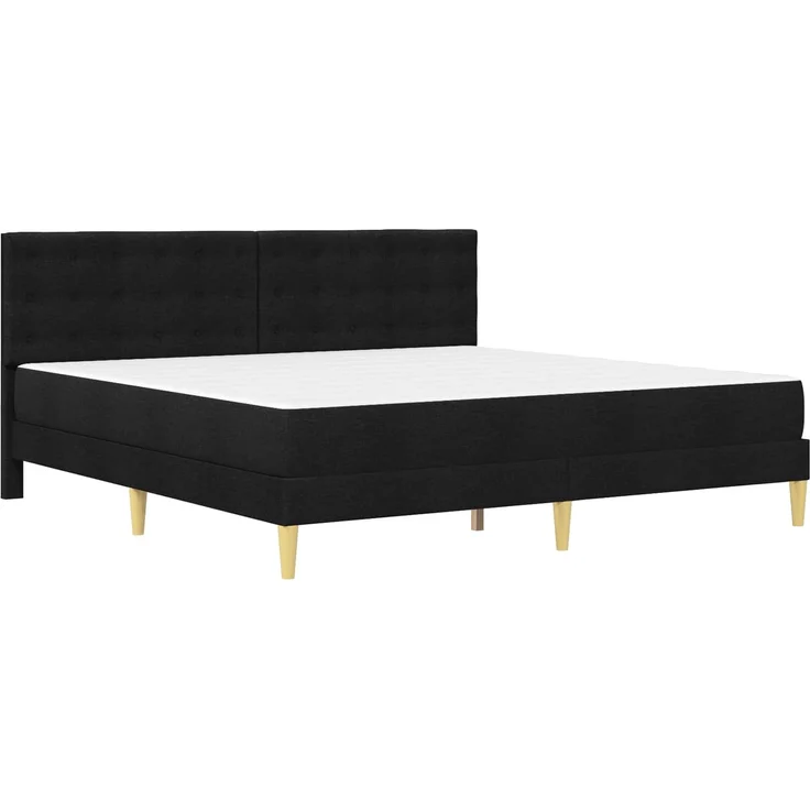 vidaXL Bettgestell mit Matratze Schwarz 200x200 cm Stoff 3415130 – Bild 3