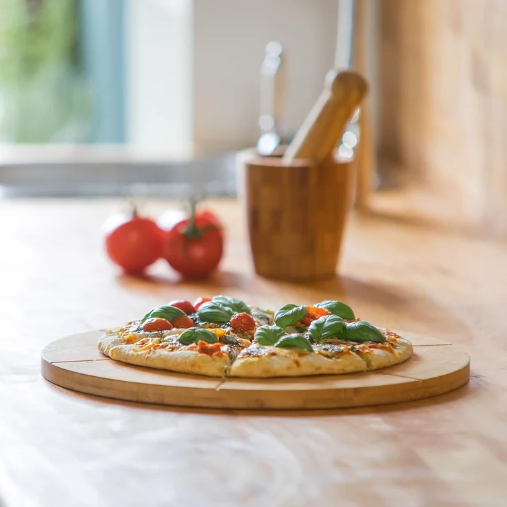 Relaxdays Pizzateller Bambus – Bild 2