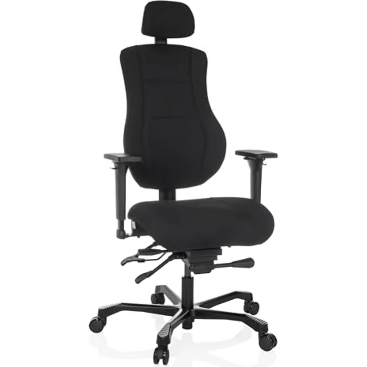 MID.YOU Drehstuhl, Textil, ergonomische Rückenlehne, 68x109 - 151x70 cm, inklusive Armlehnen