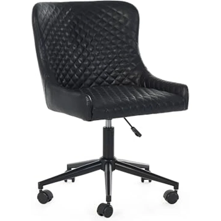 Julian Bowen Luxe Bürostuhl aus schwarzem Kunstleder, 52 x 60 cm – Bild 3