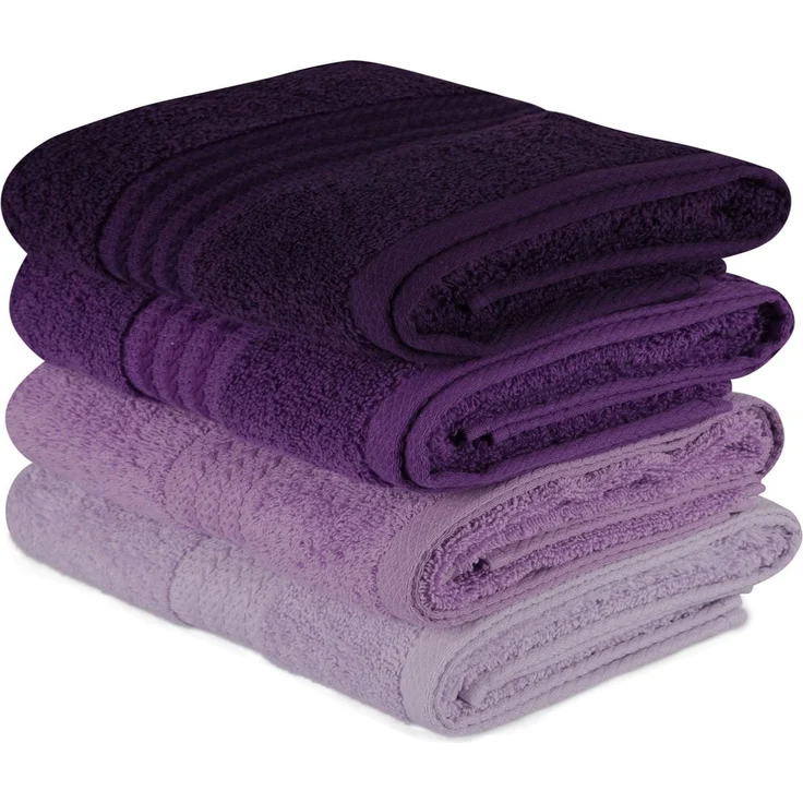 Mijolnir 'Rainbow - Lilac' Waschhandtuchset (4-teilig), Helllila / Lila, 30 x 50 cm – Bild 1