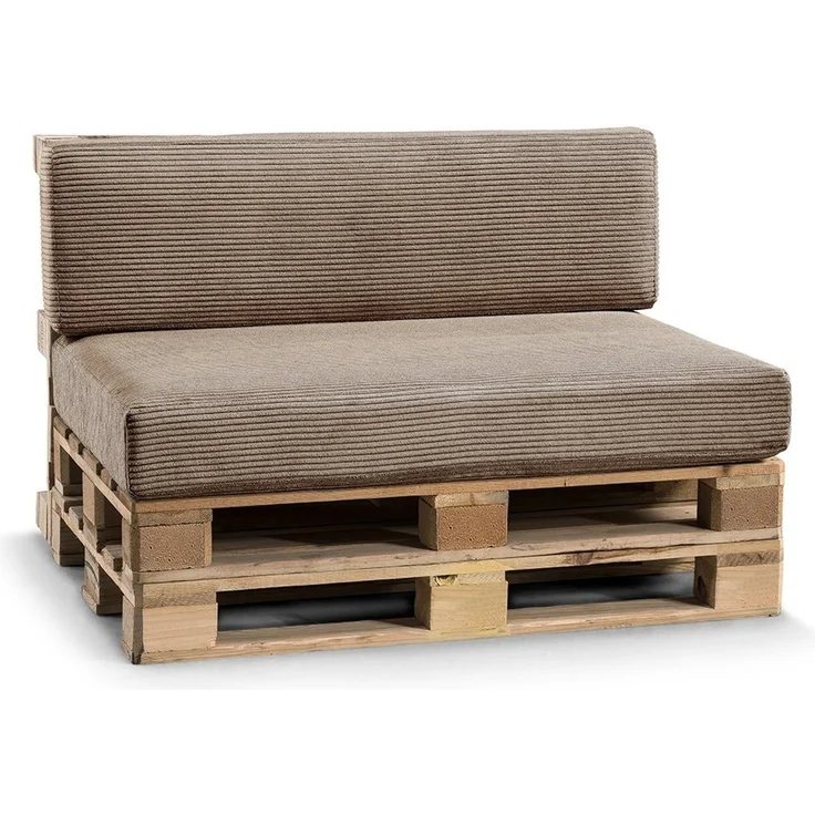 Gutekissen® Palettenkissen Gerippte Kissen, Palettenauflagen Sitzkissen Rückenlehne Gerippt PFL (Set (Sitzkissen 120x80 +Rückenlehne 120x40), Hellbraun)