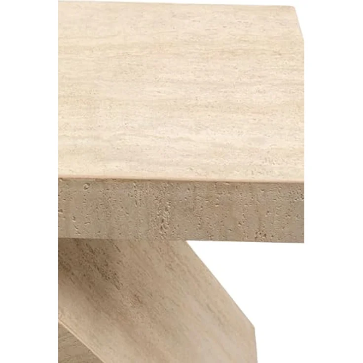 Kare Design Beistelltisch Luxury Z Travertine, Beige, Ablage, Couchtisch, Wohnzimmertisch, Z-Form, Stein-Optik, 61 x 44 x 33 cm (H/B/T) – Bild 6