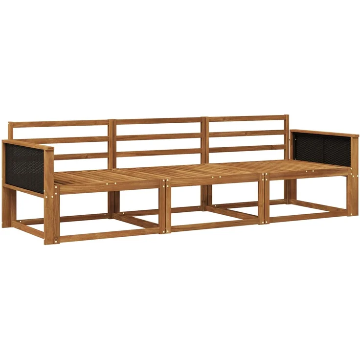 vidaXL Outdoor-Sofagarnitur 3 stk. 3-Sitzer Natur Massivholz Akazie 3382292 – Bild 2