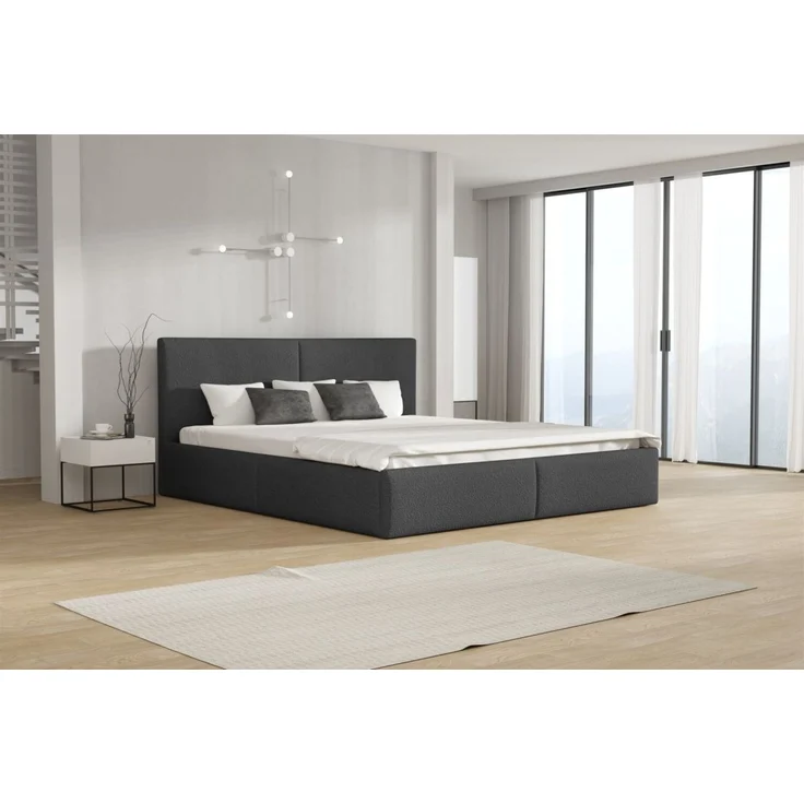 Polsterbett Doppelbett BERGEN Komplettset 120x200cm Stoff Freya Grafit – Bild 1