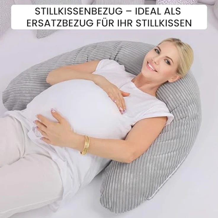 Amilian Stillkissenbezug 170 cm - Kissenbezug für Schwangerschaftskissen, Seitenschläferkissen, weicher und pflegeleichter Bezug - ideal als Ersatzbezug – Bild 5