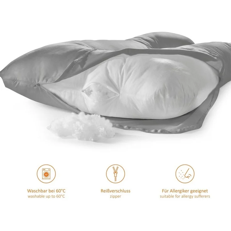 sleepling Stillkissenbezug Bodypillow - Bezug, waschbar bei 60°C, Ersatzbezug ohne Füllung – Bild 2