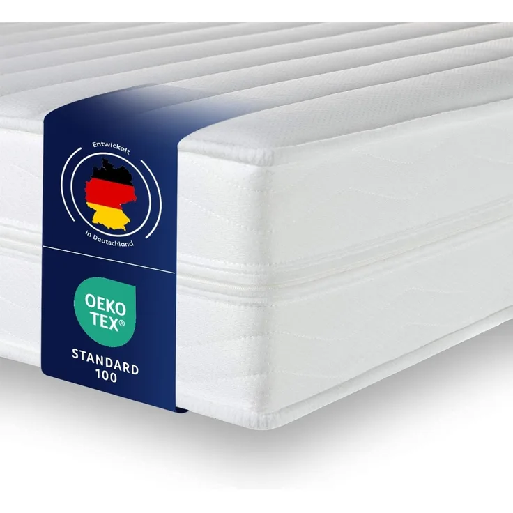 Träumegut24 - Orthopädische 16cm Kaltschaummatratze - 7-Zonen Matratze - Härtegrad H2 / H3 - ÖkoTex Rollmatratze (90x200 cm, H2)