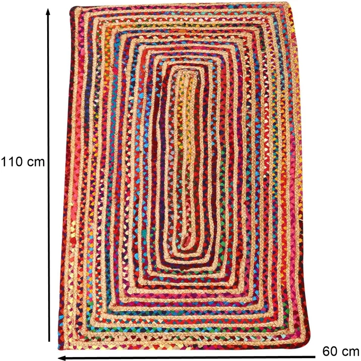 Jute Teppich Esha bunt 80x120 cm – Bild 7