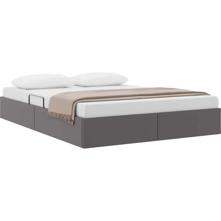 vidaXL Ottoman Bettgestell mit Speicher Grau 140 x 190 cm Kunstleder 3442772 – Bild 3