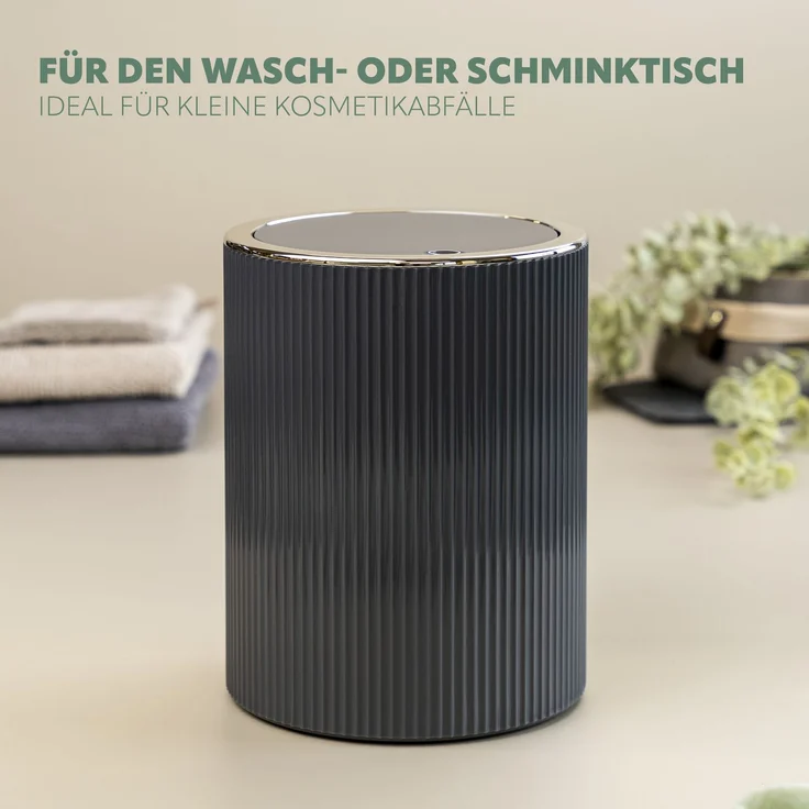 bremermann Kosmetikeimer Kosmetikeimer GAVELLO mit Schwingdeckel // Badeimer mit Rillendekor – Bild 5