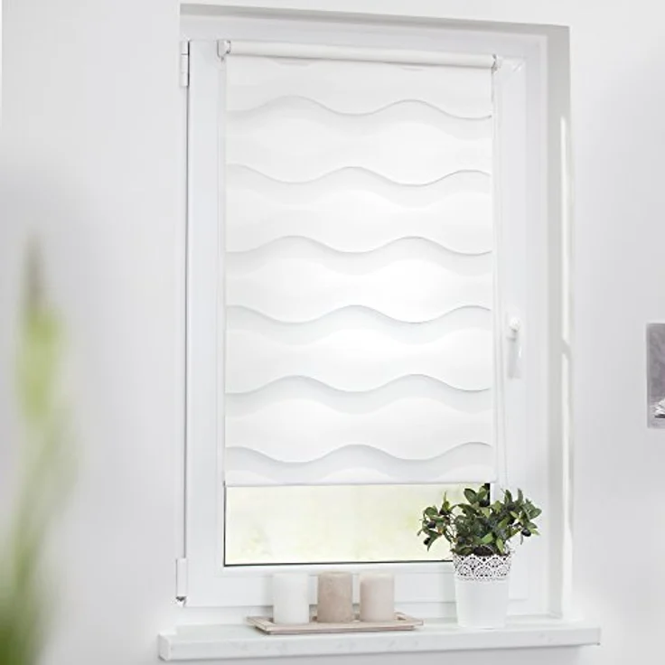 Lichtblick Sonnenschutzsysteme GmbH Doppelrollo Stockholm 45 cm x 150 cm (BxL) Weiß Duo Rollo in extravagantem Stil; Klemm- und schraubbar; Lichtdurchlässig und blickdicht – Bild 5