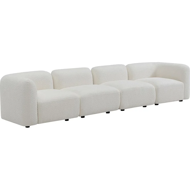 Vente-unique - DANEPI - Modulierbares Sofa - Holz, Platte - Holz - Gebrochenes Weiß - 348 x 94 x 69 cm – Bild 3