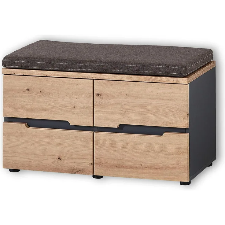 Sitzbank Sitzhocker Garderobenbank inkl. Kissen MEMPHIS Artisan Eiche Nb.