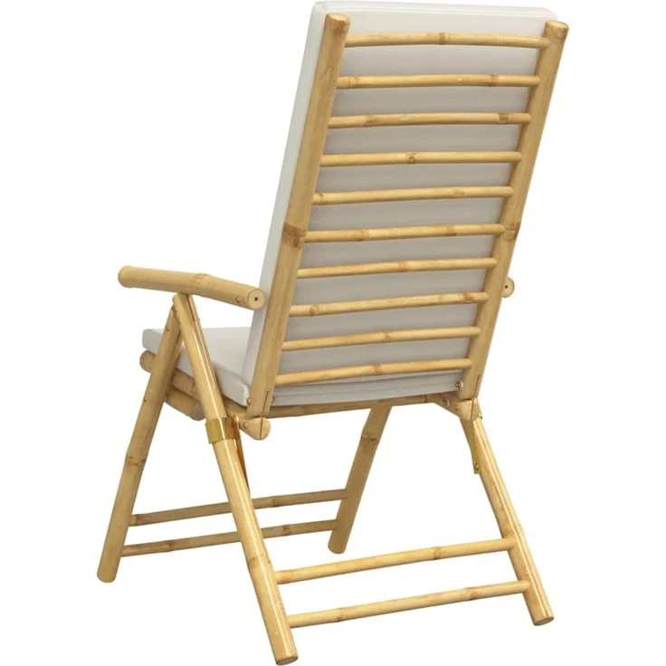 vidaXL Gartenstühle 6 Stk. Verstellbar Klappbar mit Kissen Bambus 3208928 – Bild 5