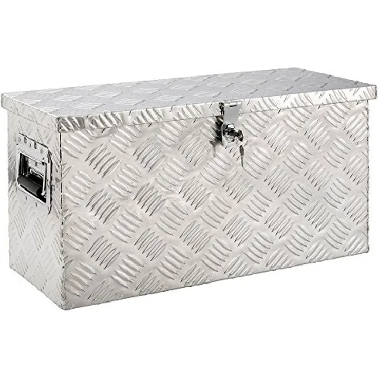 Arebos Transportbehälter Aluminium Werkzeugbox mit Schloss, Deichselbox, 40 Liter, (stk)