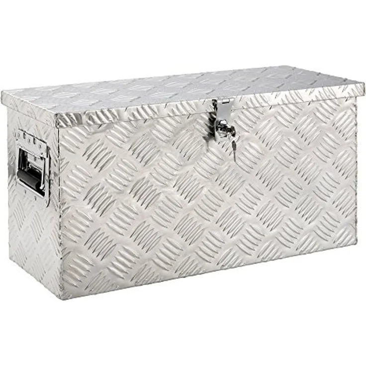 Arebos Transportbehälter Aluminium Werkzeugbox mit Schloss, Deichselbox, 40 Liter, (stk) – Bild 1