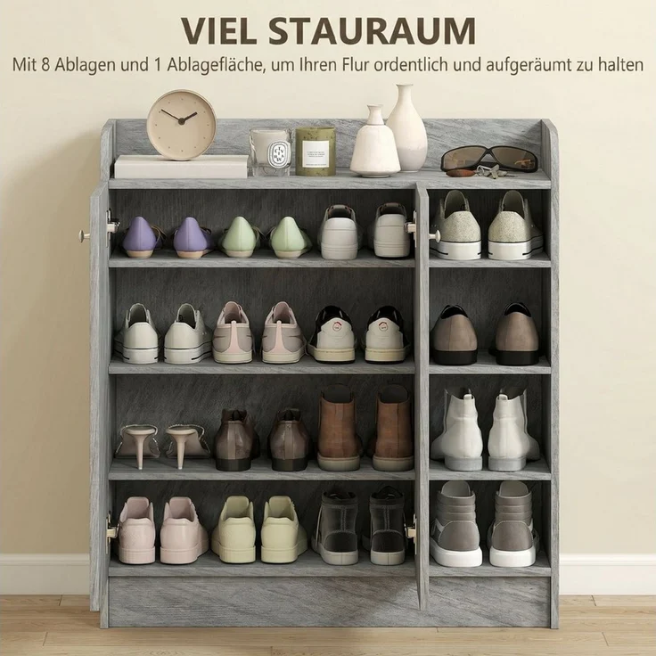 HOMCOM Schuhschrank (Set, 1-St, 1er Set) Platz für bis zu 12 Paar Schuhe – Bild 4